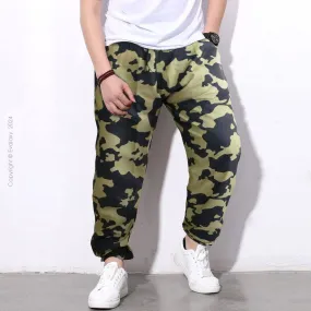 Loose Poison Green Camo Jogger Breathable Casual Harem Pants For Men & Women