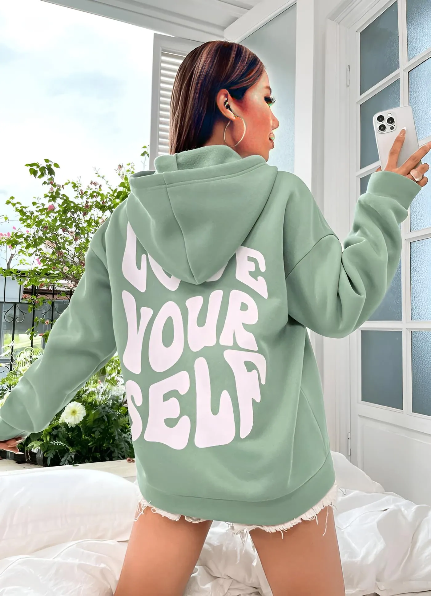 Love Yourself Mint Green Hoodie