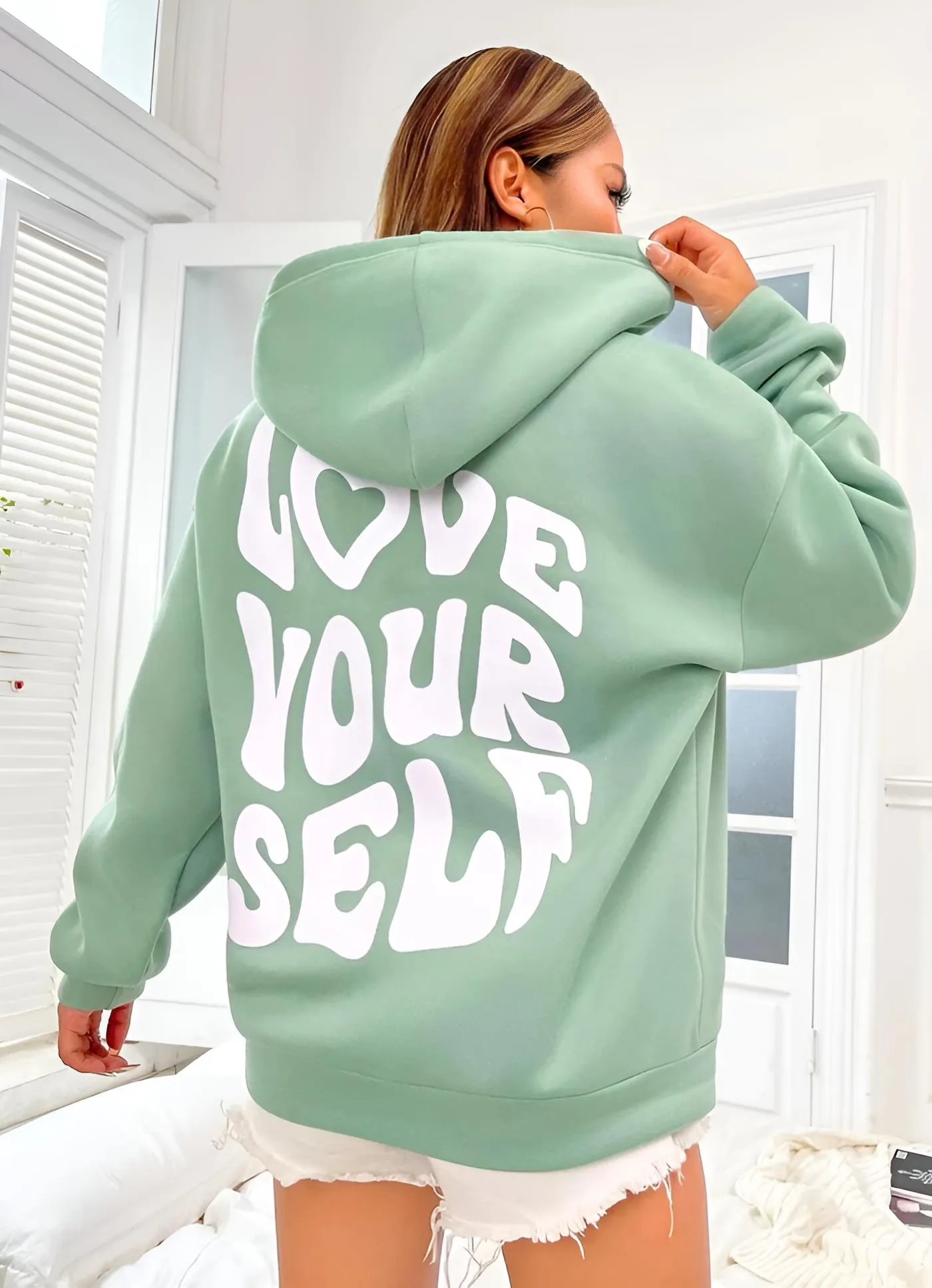 Love Yourself Mint Green Hoodie