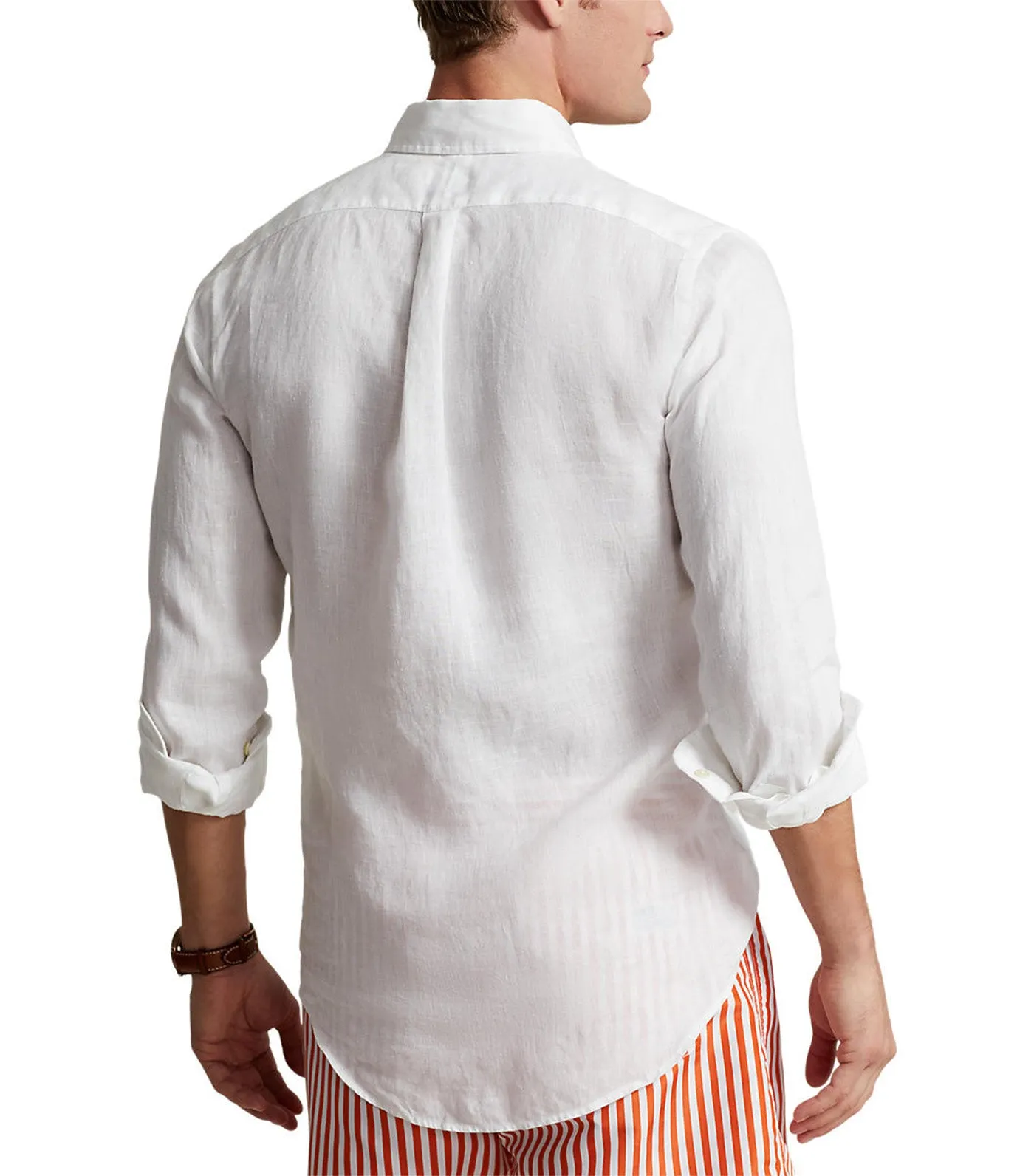 Men's Custom Fit Linen Shirt White