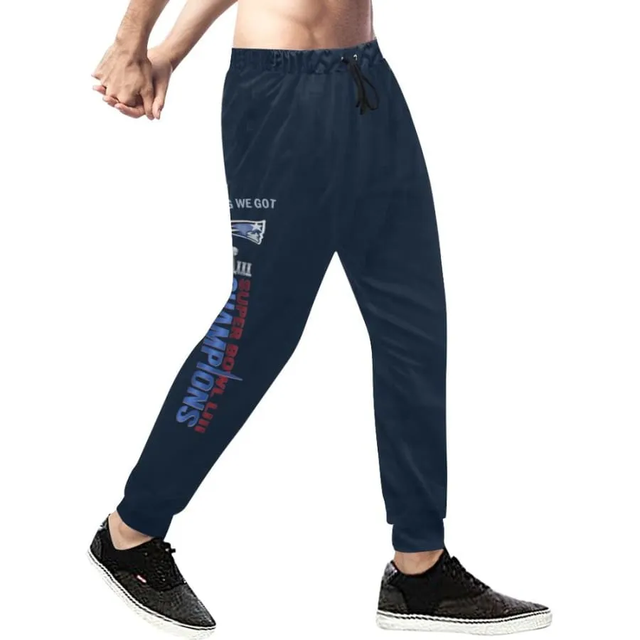 Men's New england patriots Sweatpants Navy Blue| Super bowl LIII champs Jogger Pants