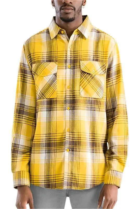 Mens Plaid Flannel Shirts Long Sleeve