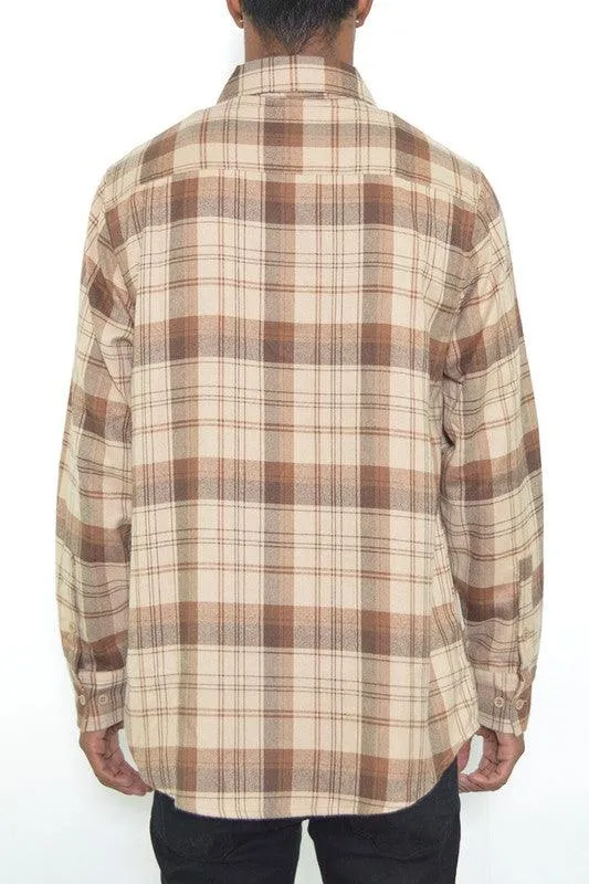 Mens Plaid Flannel Shirts Long Sleeve