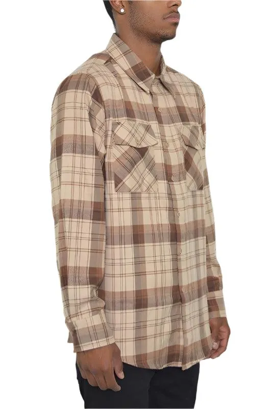 Mens Plaid Flannel Shirts Long Sleeve