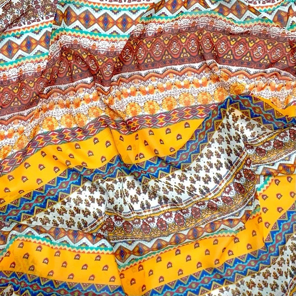 Mixed Lines Chiffon Fabric