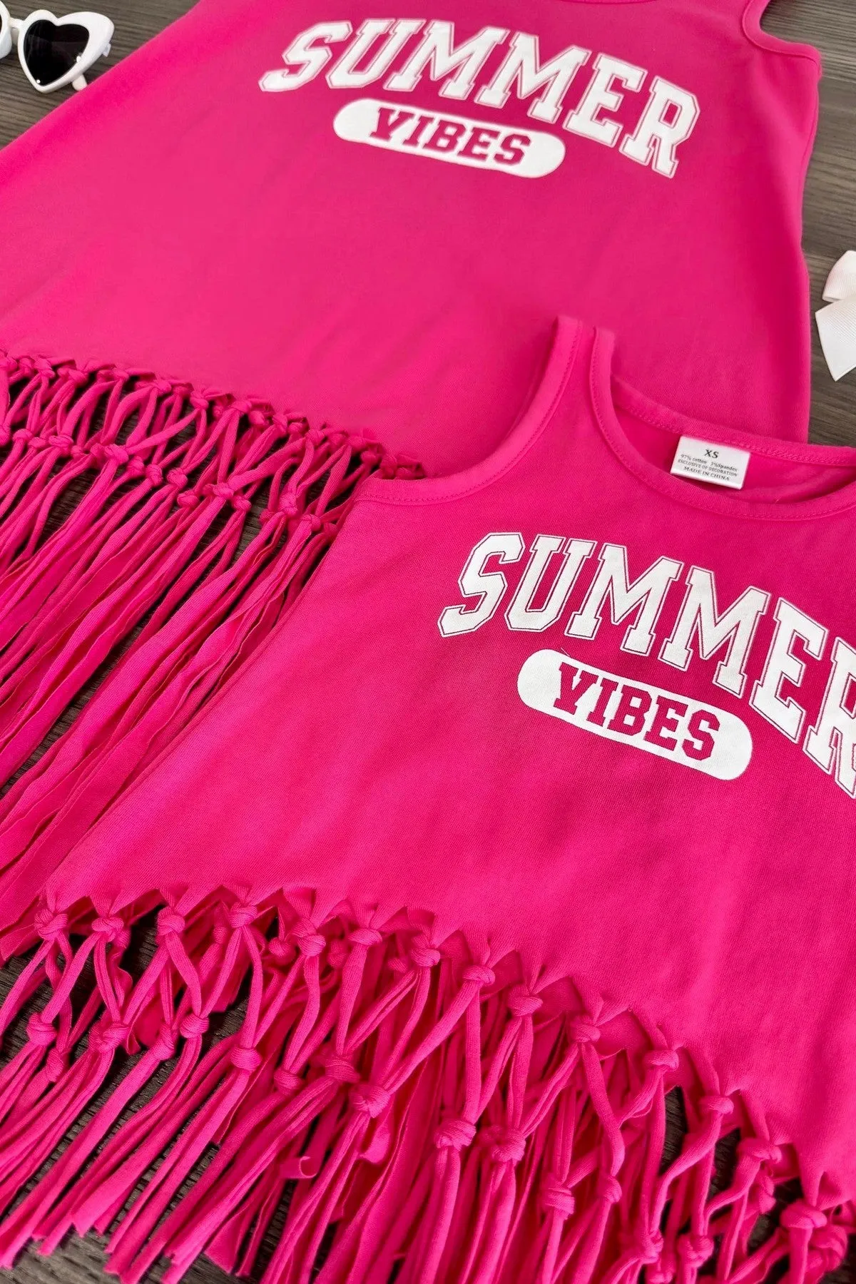 Mom & Me - "Summer Vibes" Hot Pink Tank Top