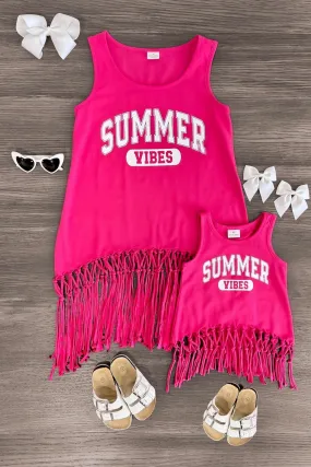 Mom & Me - "Summer Vibes" Hot Pink Tank Top