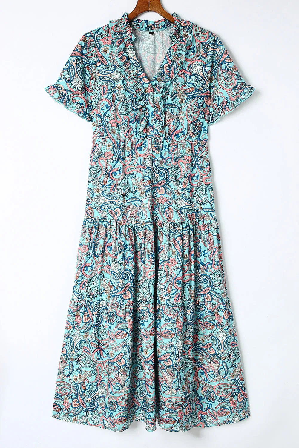 Paisley Boho Ruffle Tiered Maxi Dress