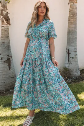 Paisley Boho Ruffle Tiered Maxi Dress