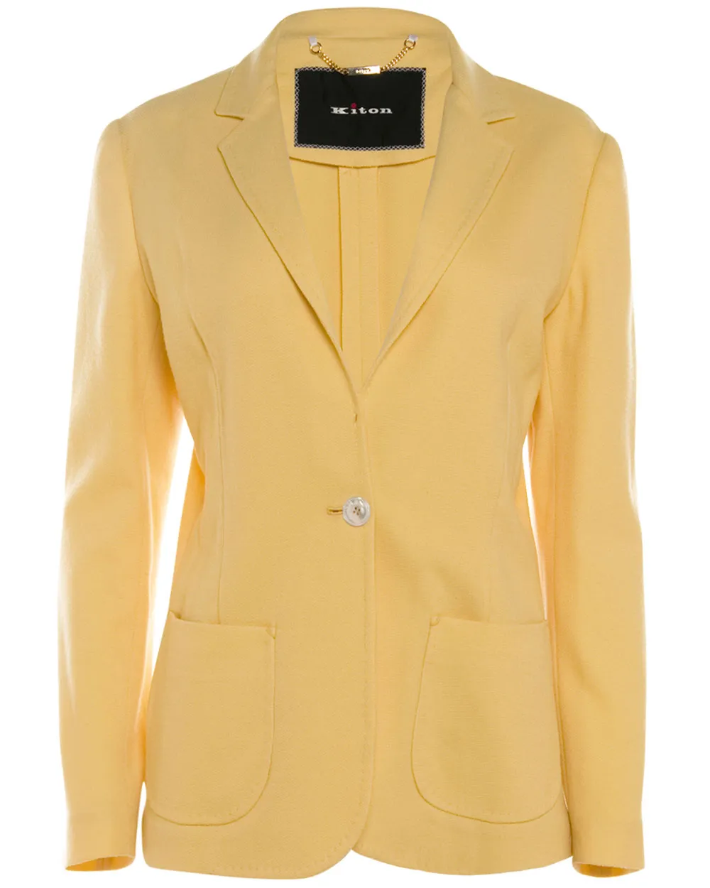 Pale Yellow Cashmere Single Button Jacket