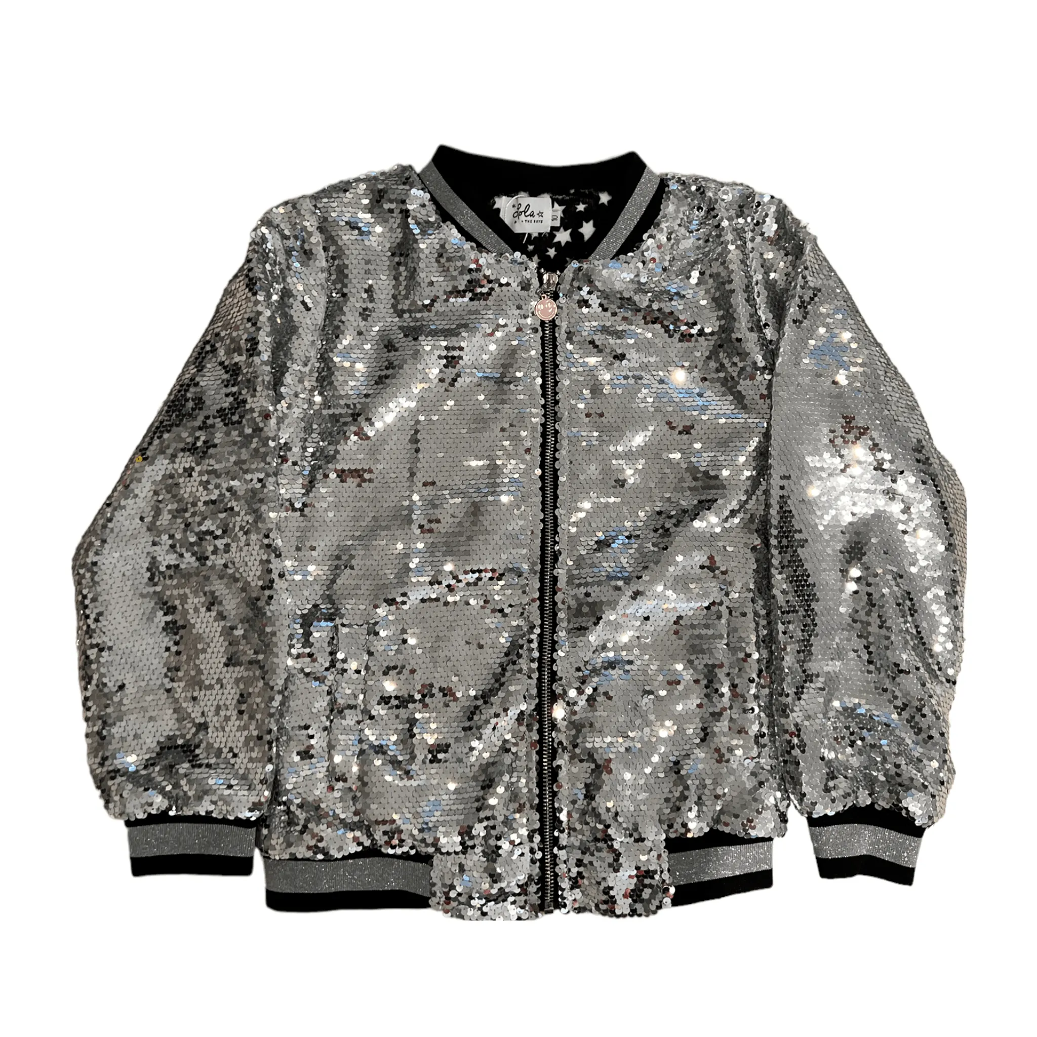 Pink Emoji Sequin Bomber