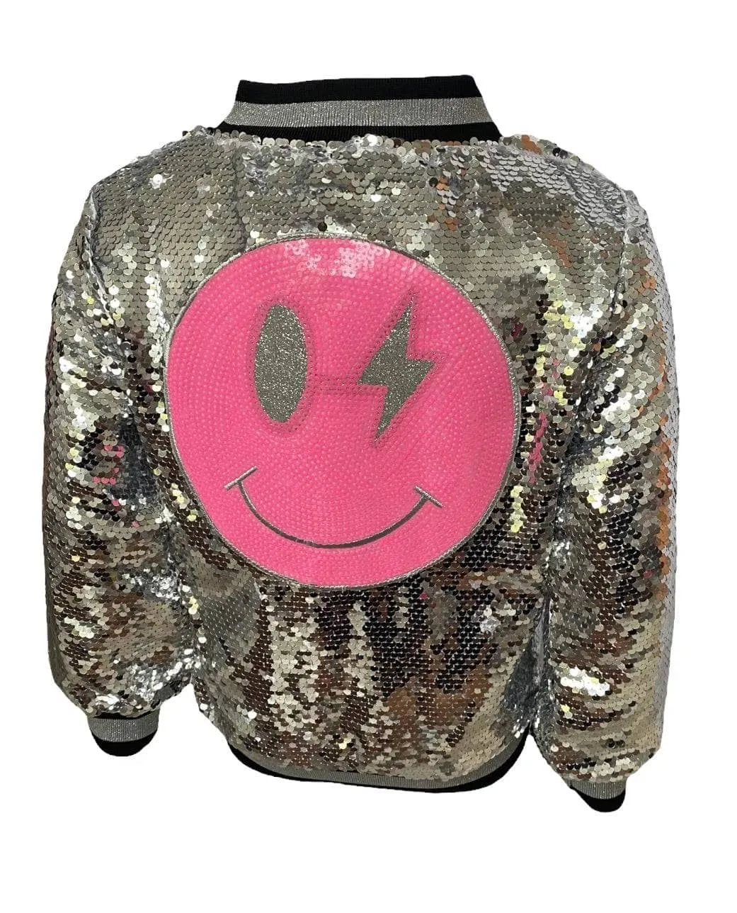 Pink Emoji Sequin Bomber