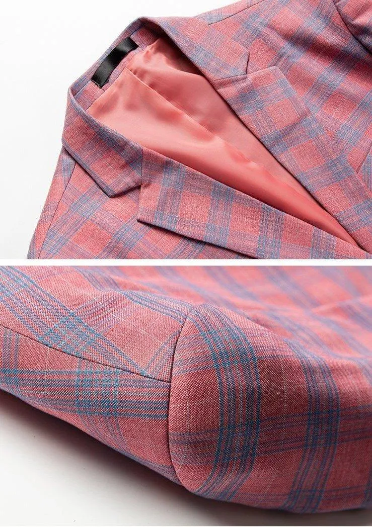 Plaid Slim Fit Blazers