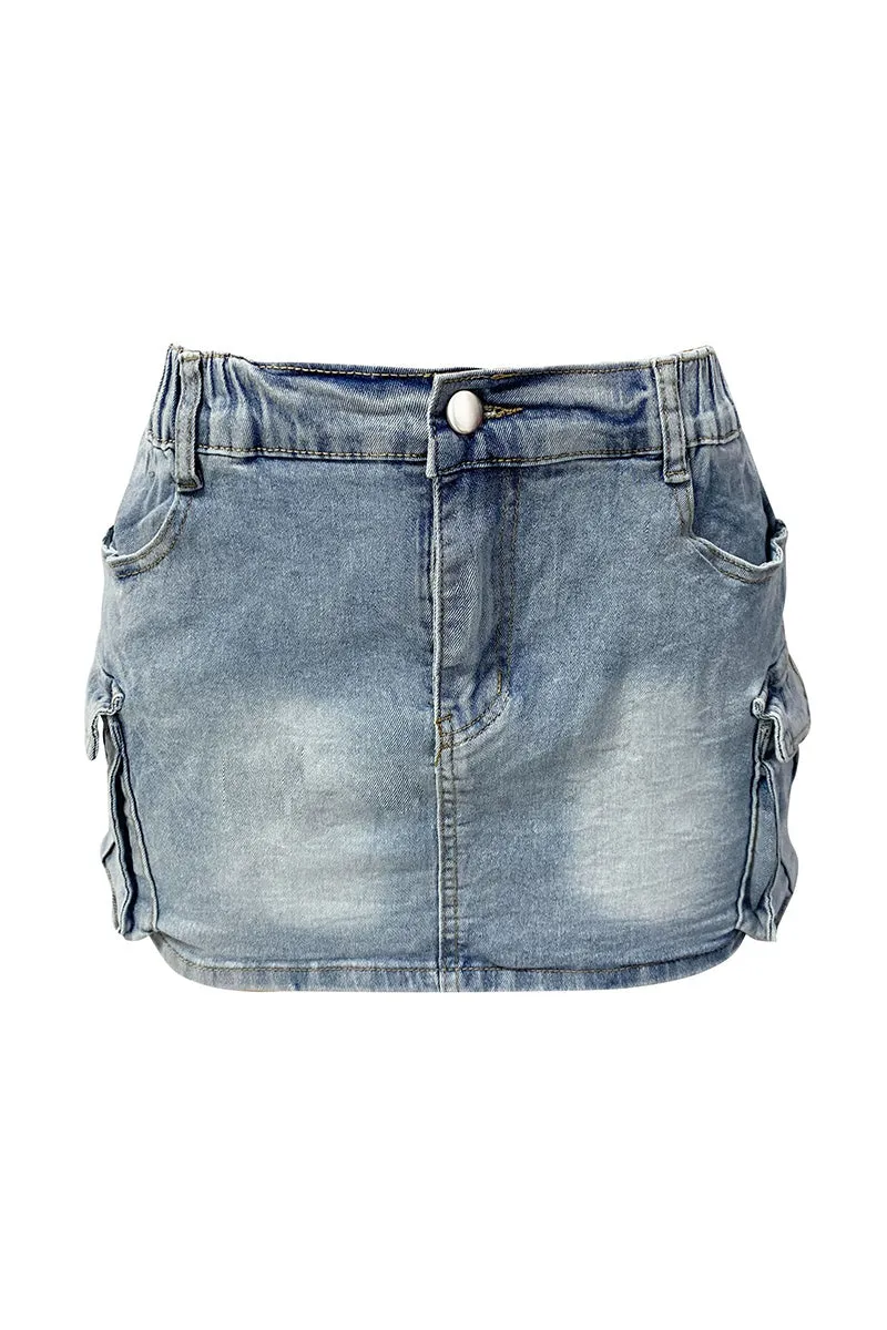 QN0208 Stretch Denim Mini Skirt