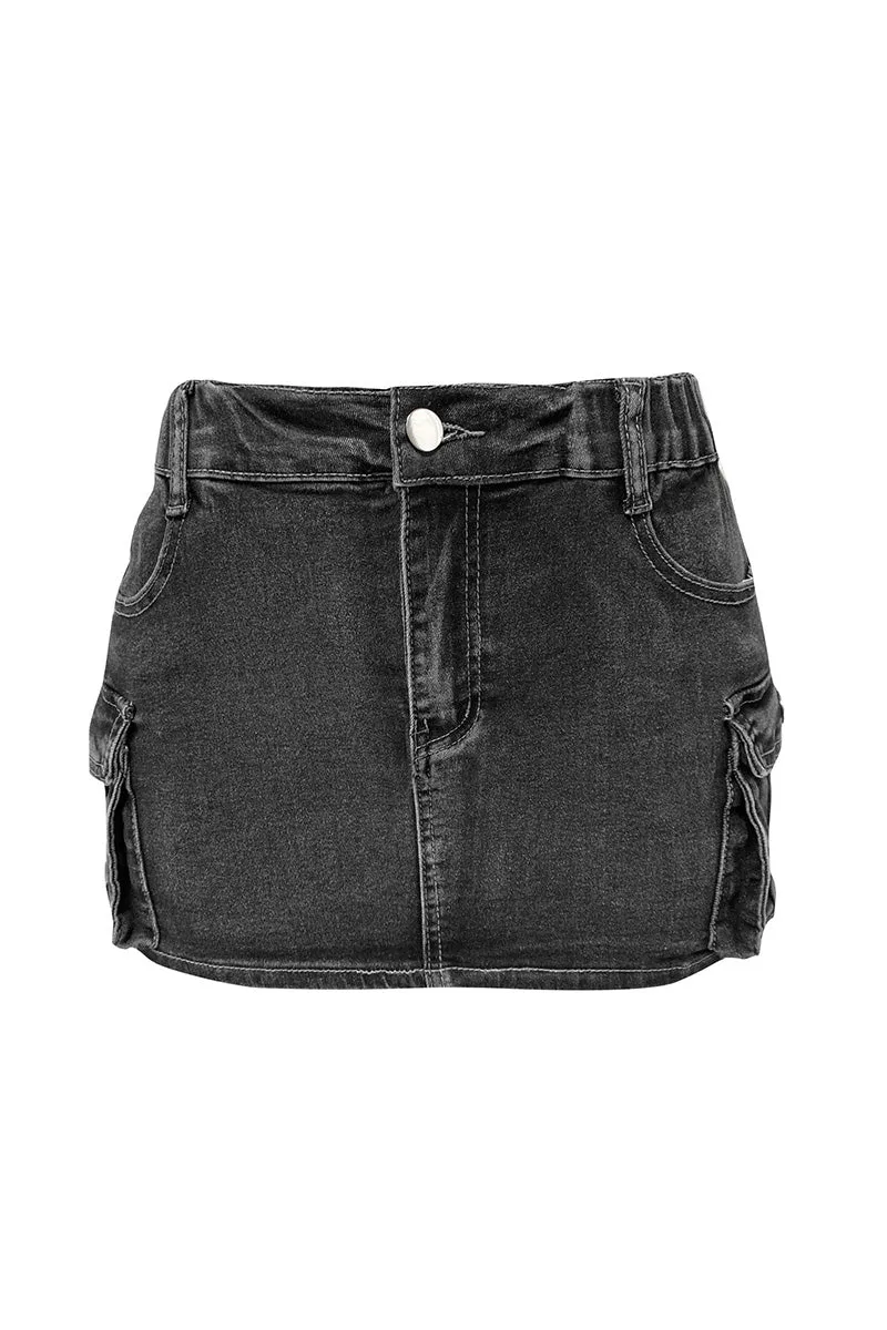 QN0208 Stretch Denim Mini Skirt