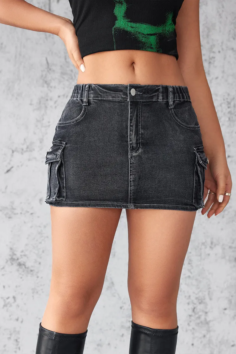 QN0208 Stretch Denim Mini Skirt