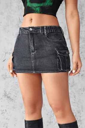 QN0208 Stretch Denim Mini Skirt