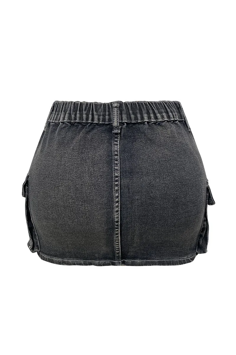 QN0208 Stretch Denim Mini Skirt