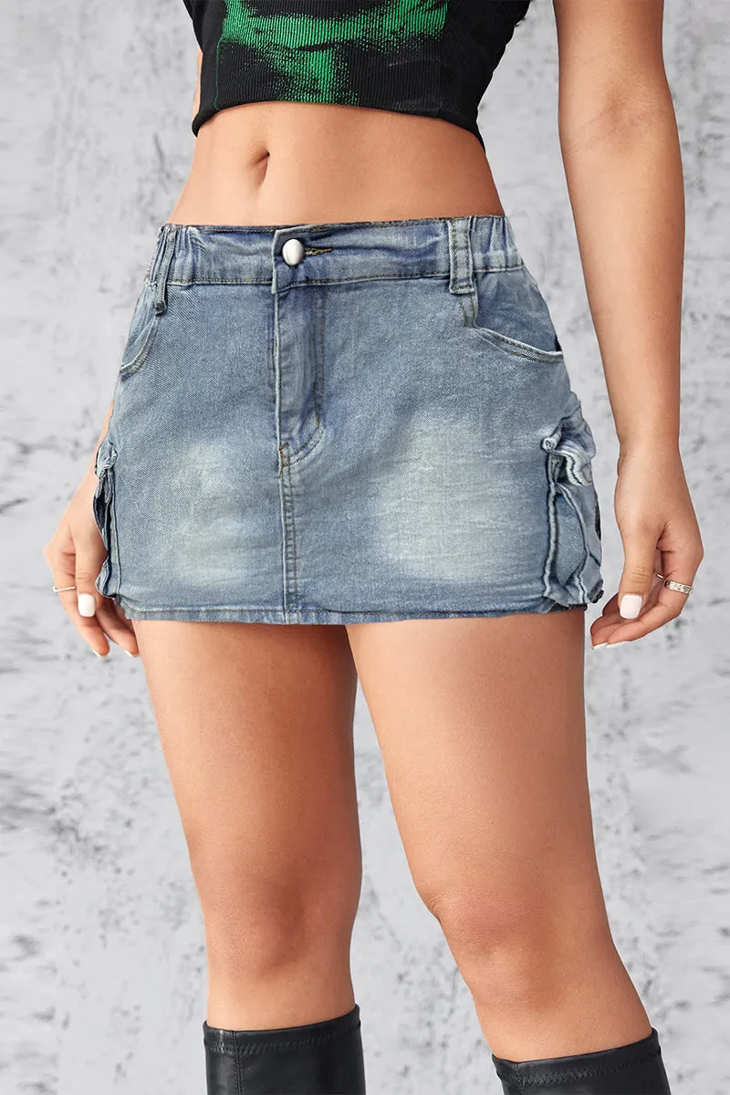 QN0208 Stretch Denim Mini Skirt