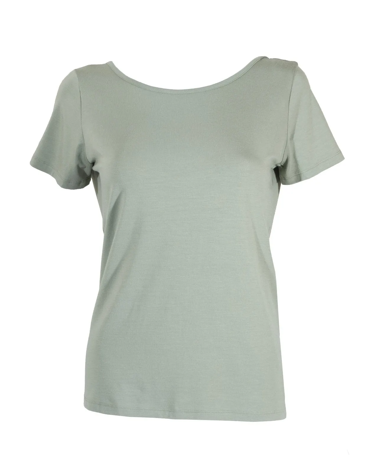 "The Sophie" - Lace Back Detail Round Neck T-shirt (Pistachio)