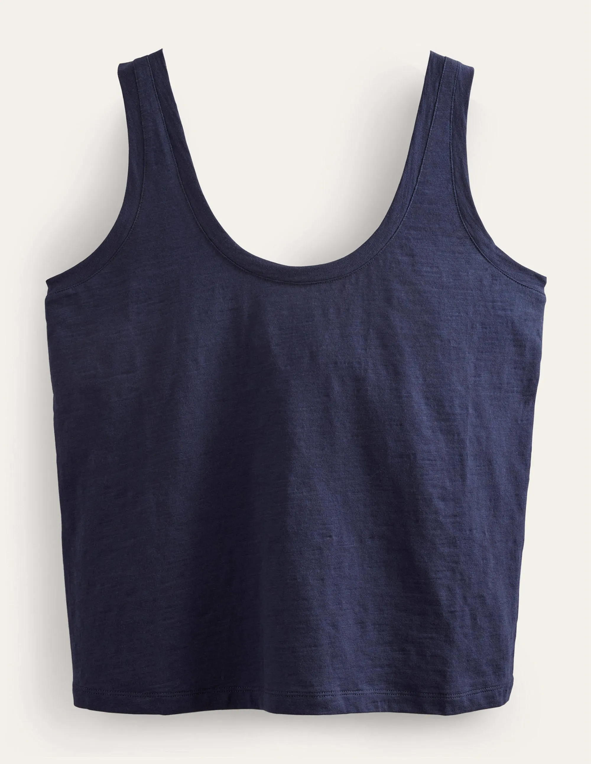 Relaxed Scoop Neck Vest-Navy