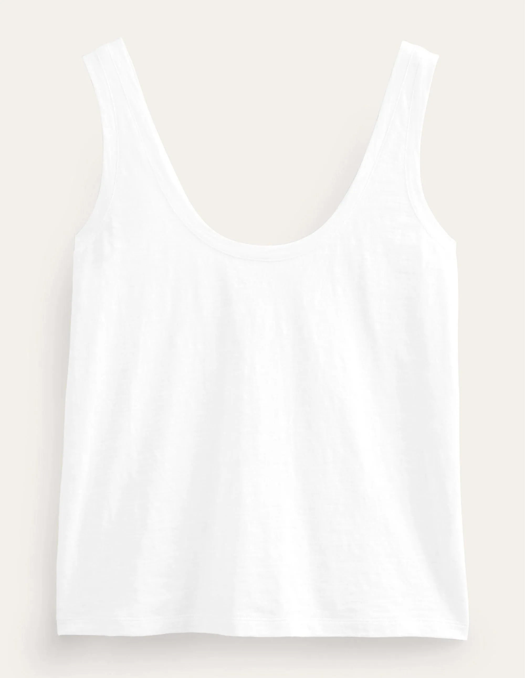 Relaxed Scoop Neck Vest-White