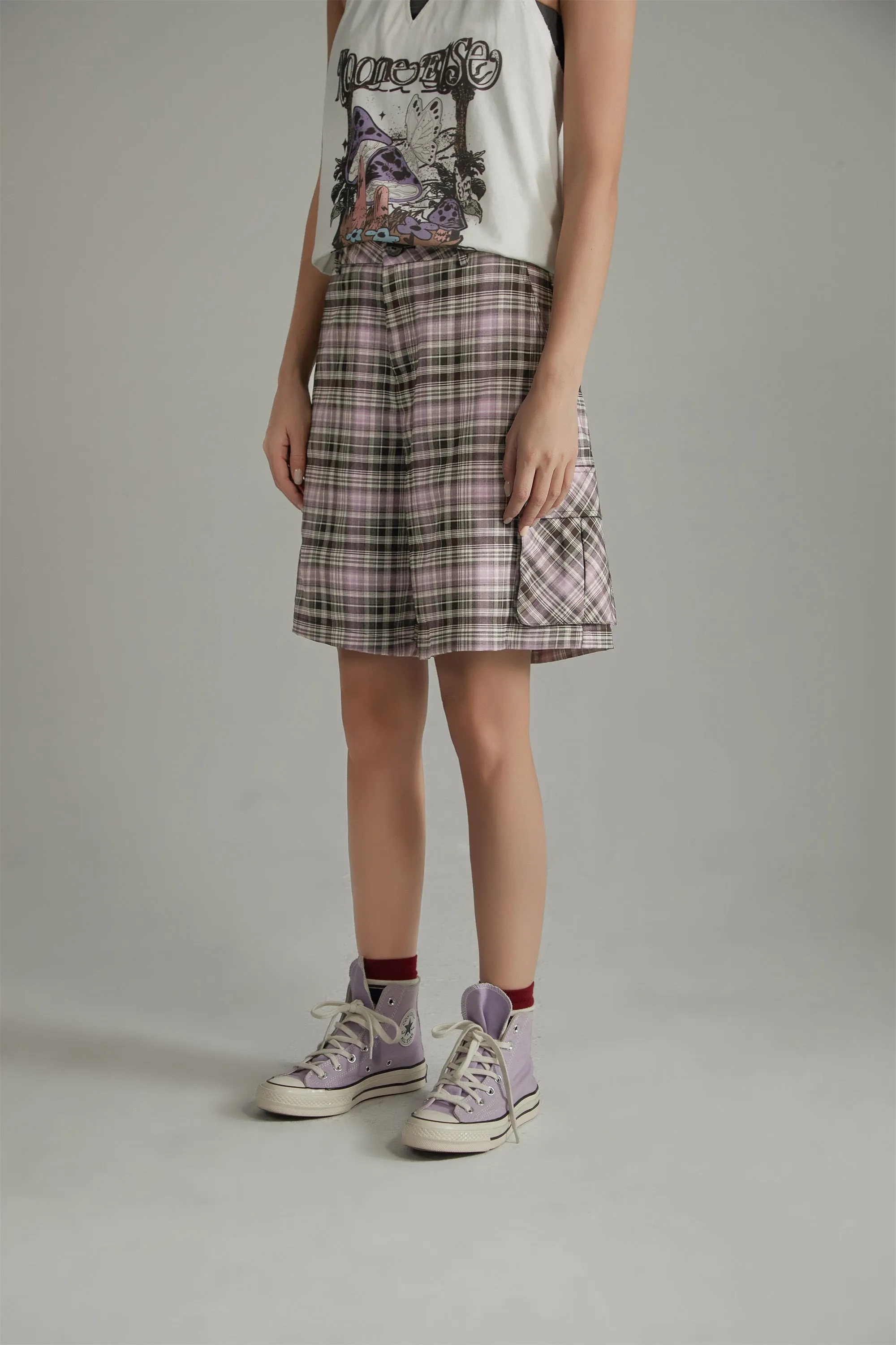 Retro Checked Color Loosefit Daily Shorts