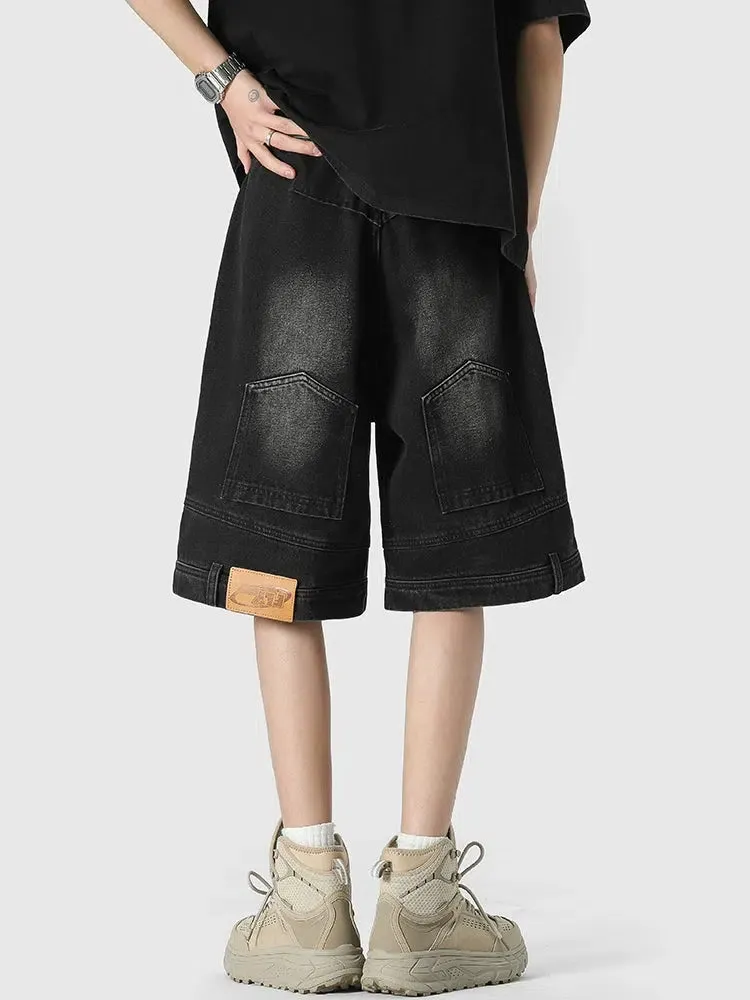 Retro Denim Cargo Shorts