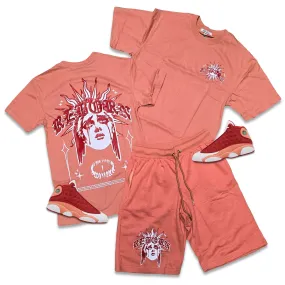 Retro Label REBORN Shorts and Shirt Set (Retro 13 Dune Red)