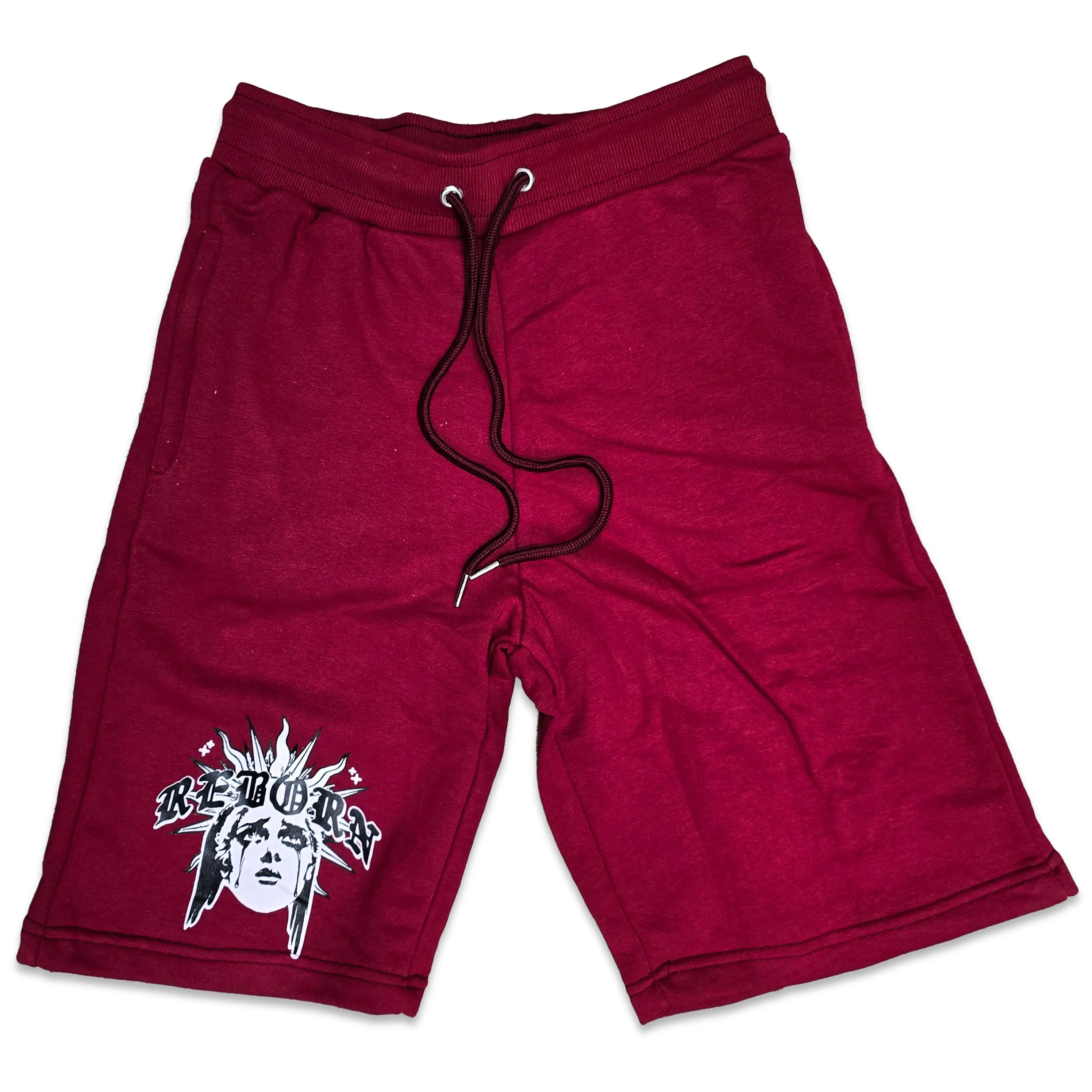 Retro Label REBORN Shorts (Retro 1 Metallic Burgundy)