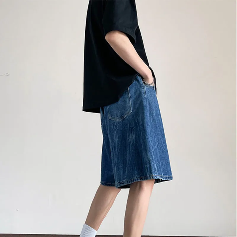 Retro Straight Denim Cargo Shorts