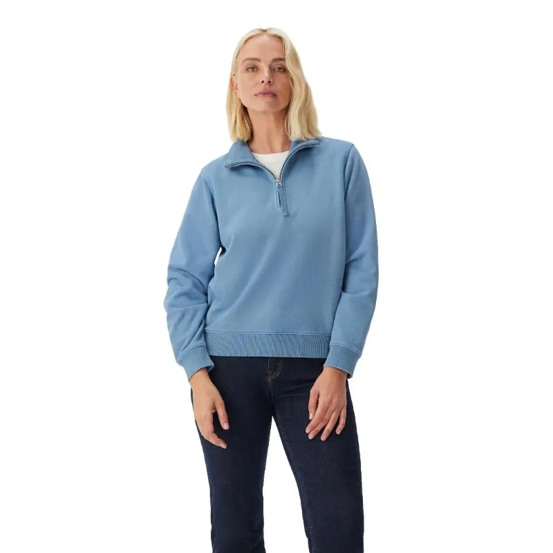 R.M.Williams Trickett Ladies Zip Neck Sweatshirt - Mid Blue