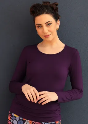 Round Neck Top Dark Purple