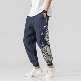 Samo Zaen Collection Linen Solid Pants Jogger Casual Loose