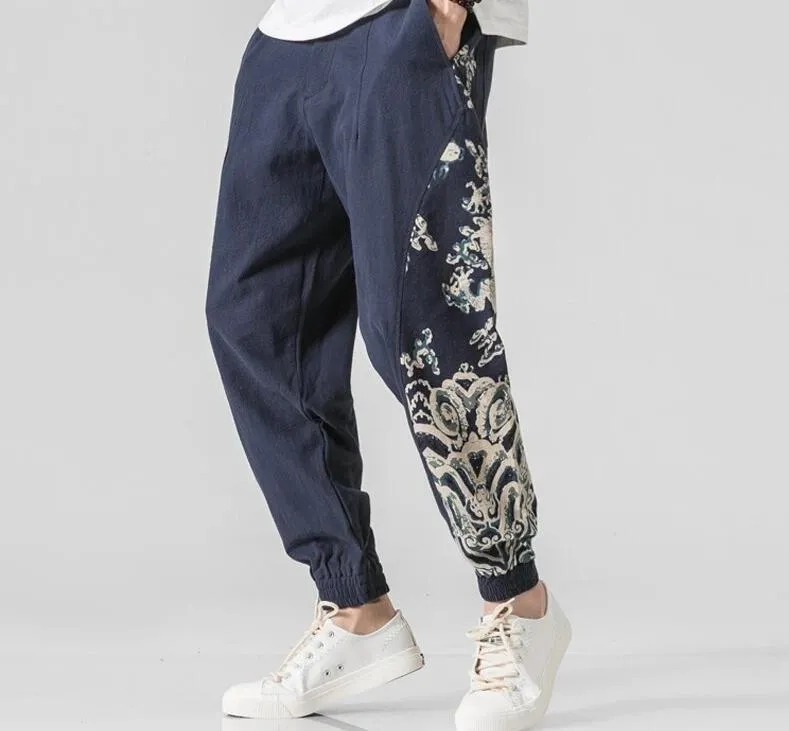 Samo Zaen Collection Linen Solid Pants Jogger Casual Loose