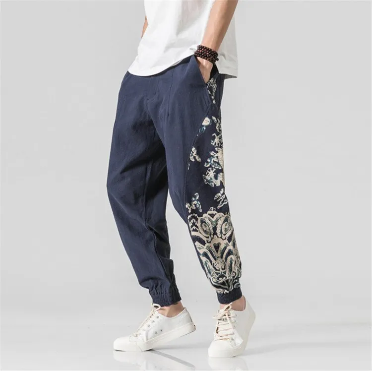 Samo Zaen Collection Linen Solid Pants Jogger Casual Loose