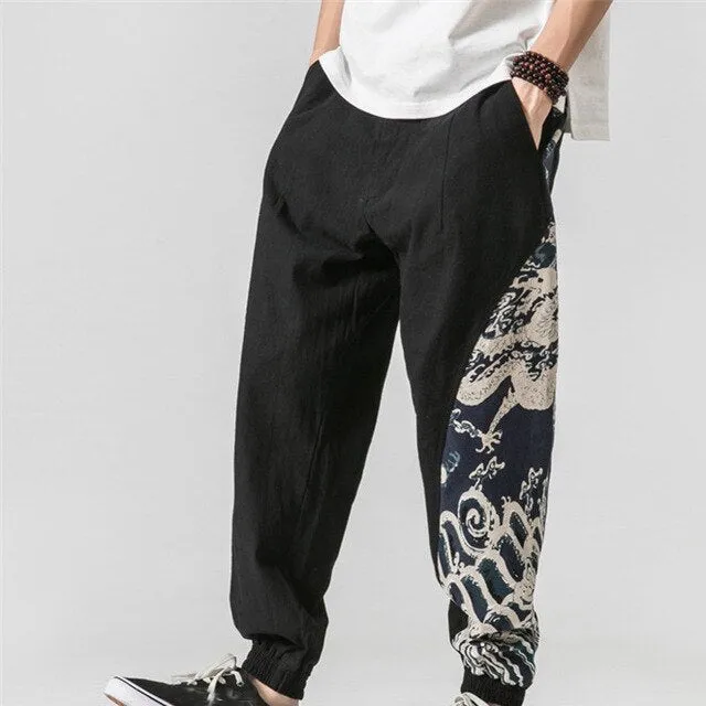 Samo Zaen Collection Linen Solid Pants Jogger Casual Loose