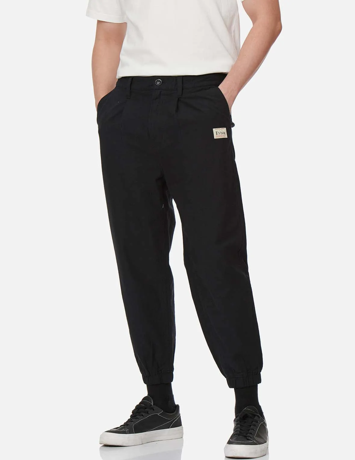 Seagull and Logo Embroidery Woven Jogger Pants