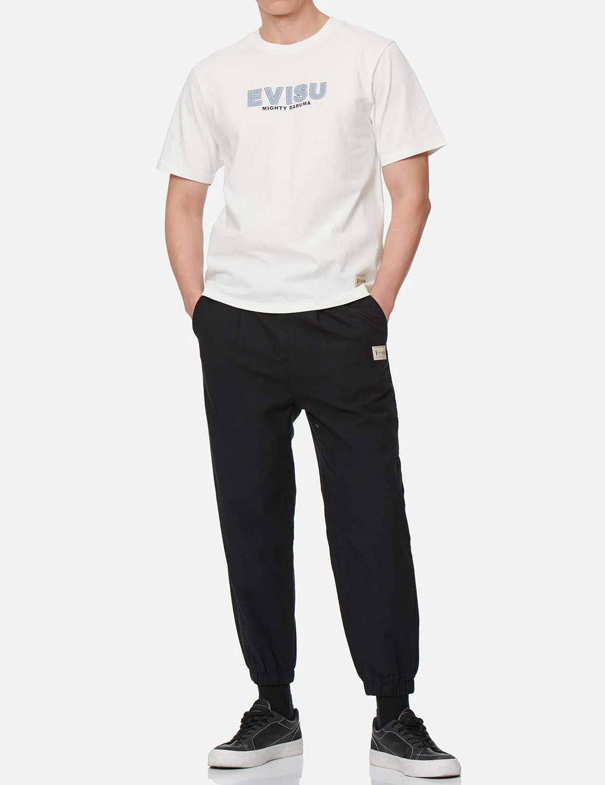 Seagull and Logo Embroidery Woven Jogger Pants