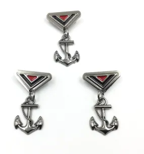 Silver & Black Nickel Hanging Cufflinks