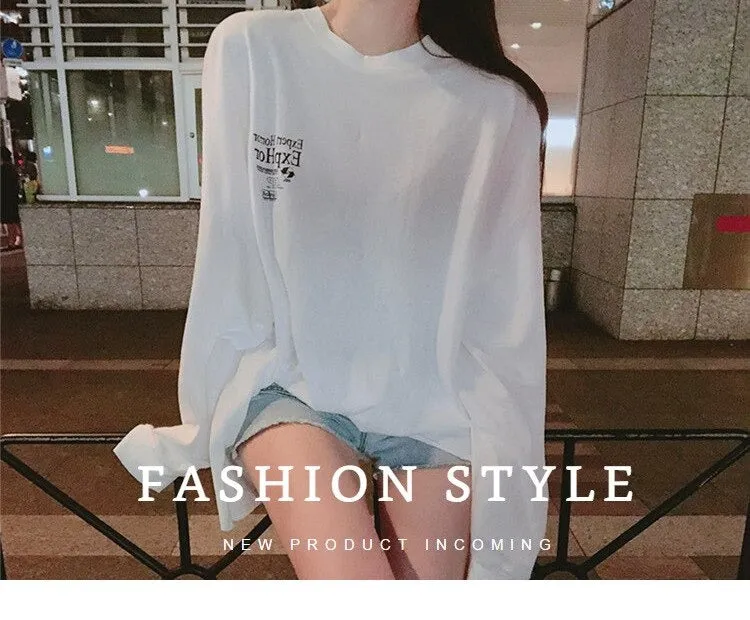 Spring Sexy Elastic Korean Style Long Sleeve Tees