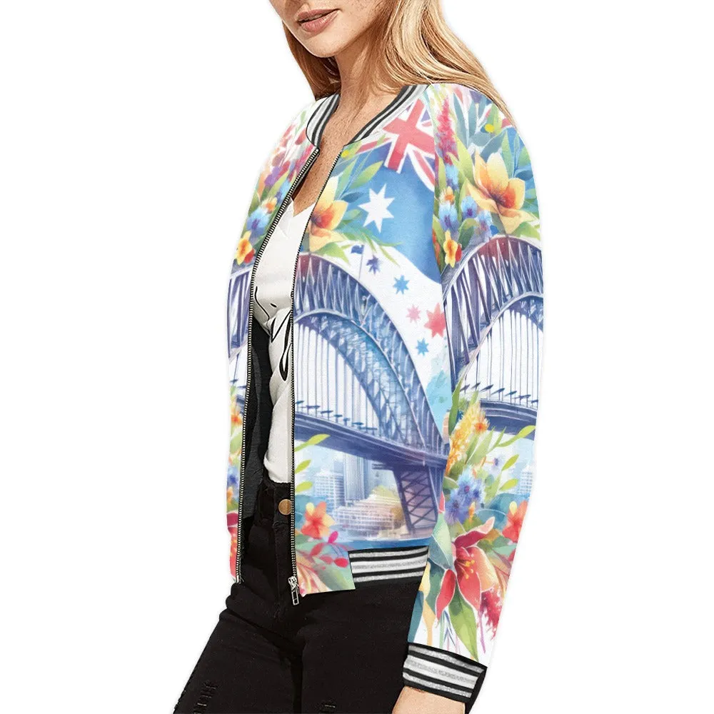 Sydney Harbour Bridge awd1315 Bomber Jacket for Women