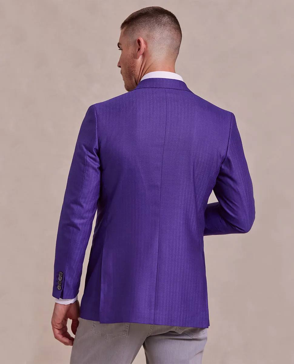 The Cameron - Herringbone Jacket - Purple