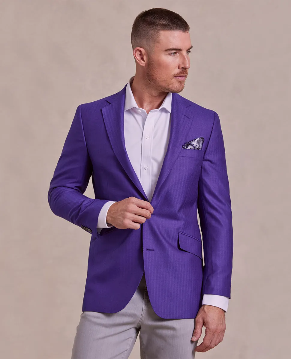 The Cameron - Herringbone Jacket - Purple