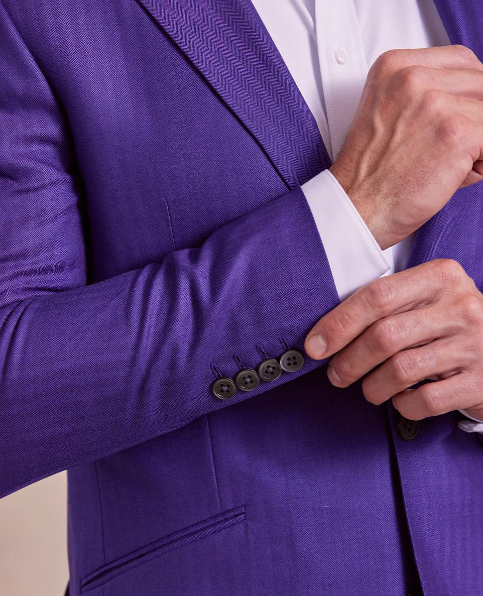 The Cameron - Herringbone Jacket - Purple