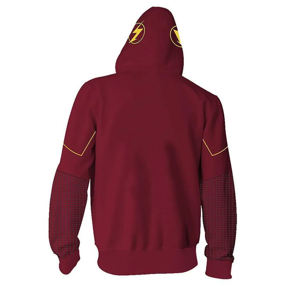 The Flash Hoodies Lightning Logo Unisex Adult Zip Up 3D Print Jacket Sweatshirt