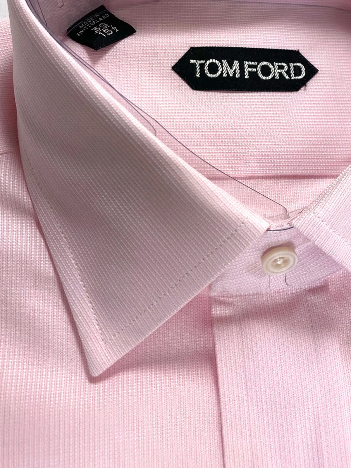 Tom Ford Dress Shirt Pink Pattern Modern Fit 39 - 15 1/2