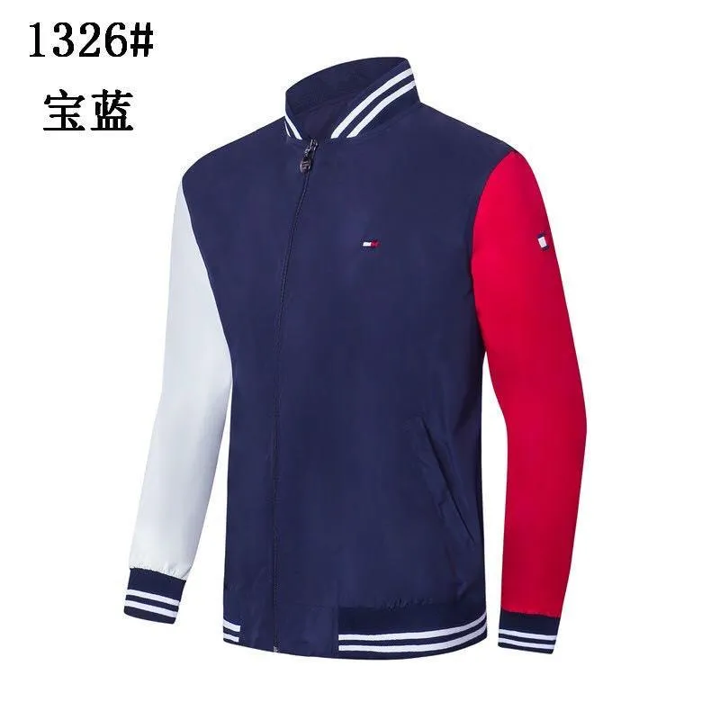 Tommy Hilfiger Top Jacket with White And Blue Straps Collar-Navy Blue