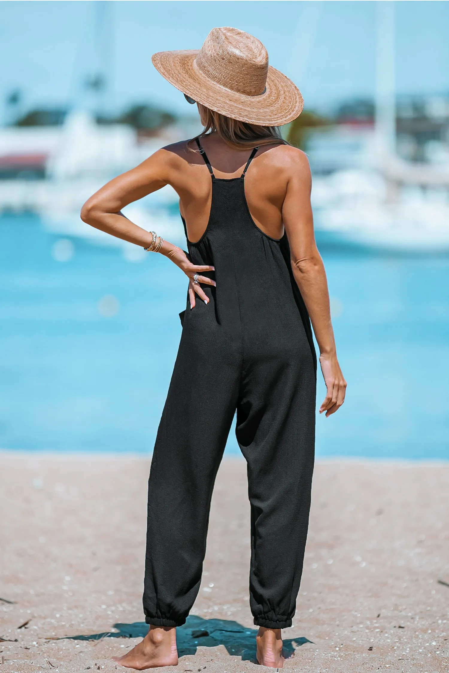 V-Neck Cami Jogger Jumpsuit