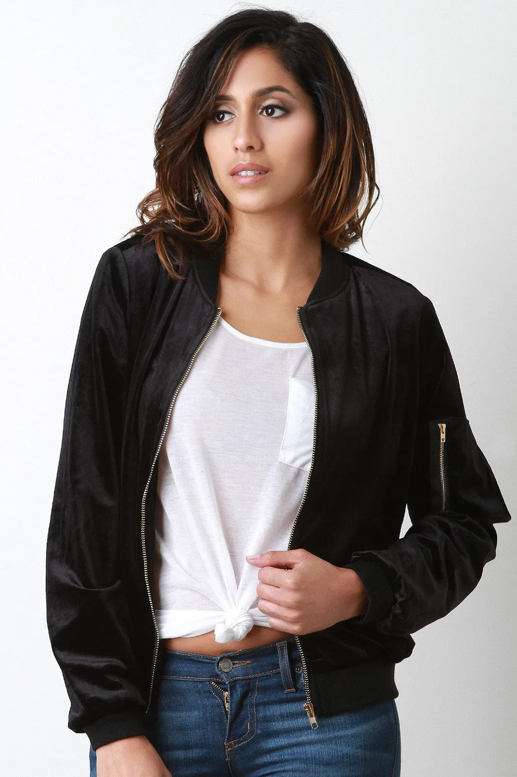 Velvet Bomber Jacket